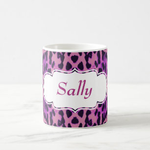 Mug Taches de fourrure de léopard rose motif personnal