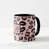 Mug Taches imprimées guépard léopard peintes en rose e (Devant droit)