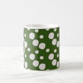 Mug Taches roses sur fond vert feuillu Initial (Centre)