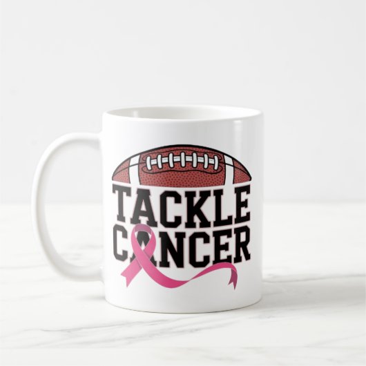 Mug Tackle Cancer Pink Ribbon Design (Gauche)