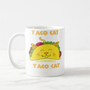 Mug Taco Cat Écrit à l'Envers Est Taco Cat