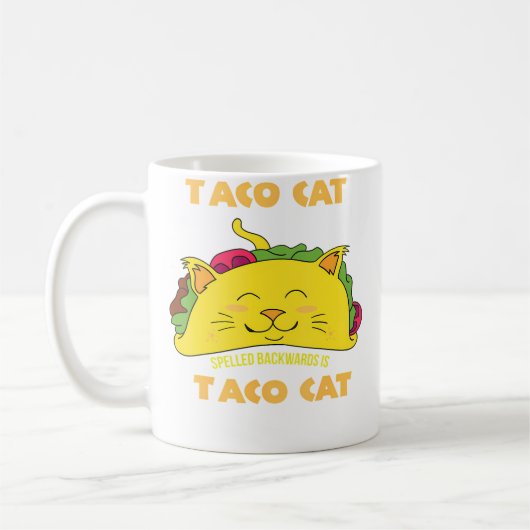 Mug Taco Cat Écrit à l'Envers Est Taco Cat (Gauche)