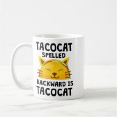Mug Taco Cat Écrit à l'Envers Est Taco Cat Citation Dr (Gauche)