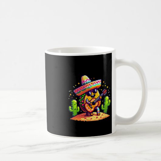 Mug Tacos Jouer Guitare Drôle Cinco De Mayo (Droite)