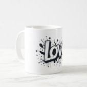 Mug Tag de l'amour monochrome (Devant gauche)