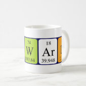 Mug Taille de nom de table périodique Howard (Devant droit)
