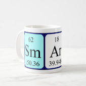 Mug Taille de nom de table périodique intelligente (Devant gauche)