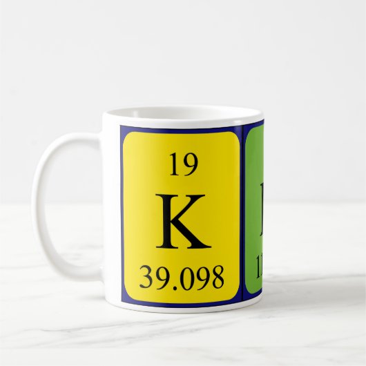 Mug Taille de nom de table périodique Kinga (Gauche)