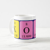 Mug Taille de nom de table périodique Kofi (Devant gauche)
