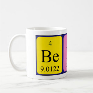 Mug Taille du nom de la table périodique du pli