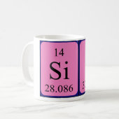 Mug Taille du nom de table périodique (Devant gauche)