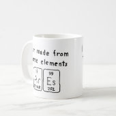 Mug Taille du nom de table périodique Ares (Devant gauche)