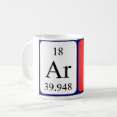 Mug Taille du nom de table périodique art (Devant gauche)