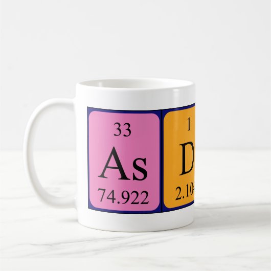 Mug Taille du nom de table périodique Asdis (Gauche)