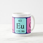 Mug Taille du nom de table périodique Brieuc (Devant droit)