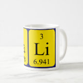 Mug Taille du nom de table périodique Cali (Devant droit)