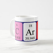 Mug Taille du nom de table périodique Carter (Devant gauche)