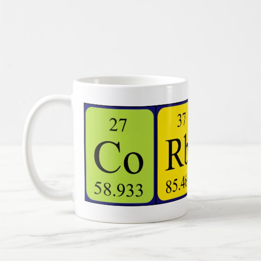 Mug Taille du nom de table périodique Corbin (Gauche)