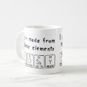 Mug Taille du nom de table périodique croisée (Devant gauche)