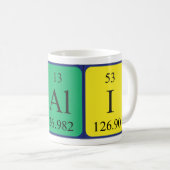 Mug Taille du nom de table périodique Dali (Devant droit)