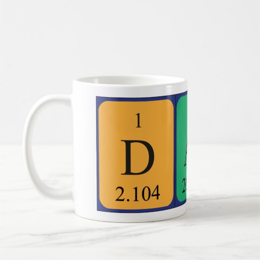 Mug Taille du nom de table périodique Dali (Gauche)