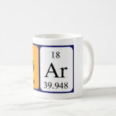Mug Taille du nom de table périodique Dar (Devant droit)