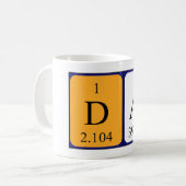 Mug Taille du nom de table périodique Dar (Devant gauche)