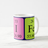Mug Taille du nom de table périodique de la femme (Devant droit)