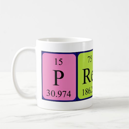 Mug Taille du nom de table périodique de prében (Gauche)