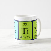 Mug Taille du nom de table périodique Destini (Devant droit)