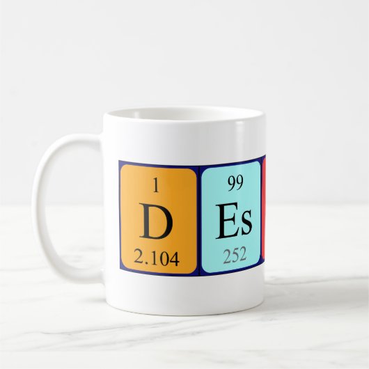 Mug Taille du nom de table périodique Destini (Gauche)
