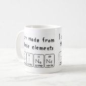 Mug Taille du nom de table périodique Dinand (Devant gauche)