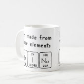 Mug Taille du nom de table périodique Dino (Devant gauche)