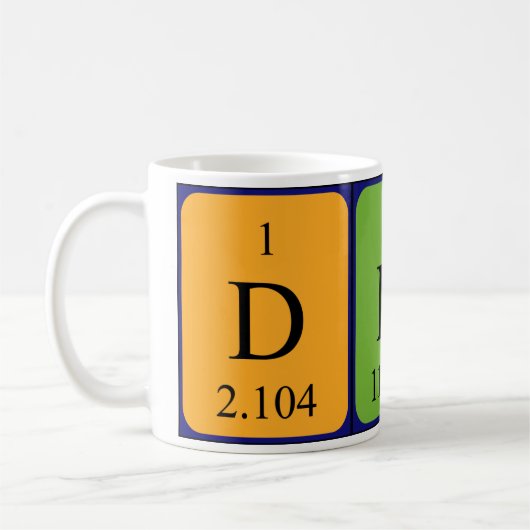 Mug Taille du nom de table périodique Dino (Gauche)