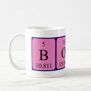 Mug Taille du nom de table périodique du patron