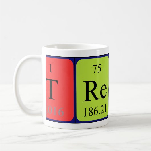 Mug Taille du nom de table périodique du trépied (Gauche)