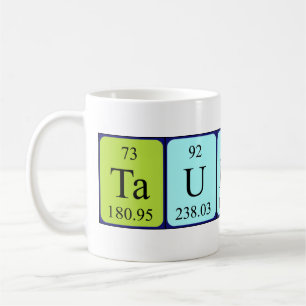 Mug Taille du nom de table périodique en chambre forte