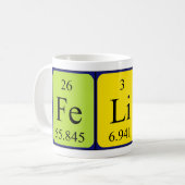 Mug Taille du nom de table périodique Feline (Devant gauche)