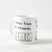 Mug Taille du nom de table périodique Heather (Devant gauche)