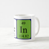 Mug Taille du nom de table périodique Hein (Devant droit)