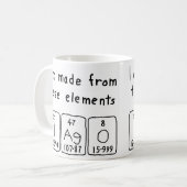 Mug Taille du nom de table périodique Iago (Devant gauche)