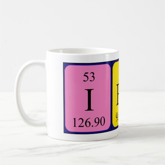 Mug Taille du nom de table périodique Iben (Gauche)