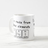 Mug Taille du nom de table périodique insérée (Devant gauche)