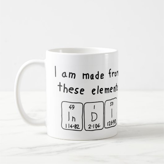 Mug Taille du nom de table périodique insérée (Gauche)