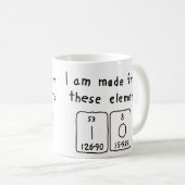 Mug Taille du nom de table périodique Io (Devant droit)