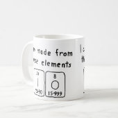 Mug Taille du nom de table périodique Io (Devant gauche)