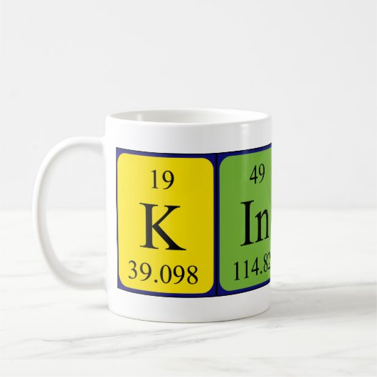 Mug Taille du nom de table périodique Kinsey (Gauche)