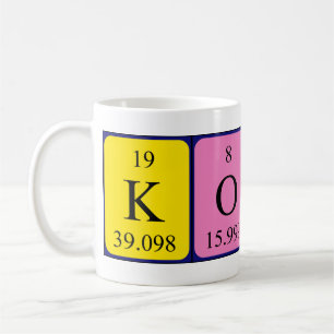 Mug Taille du nom de table périodique Koray