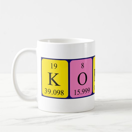 Mug Taille du nom de table périodique Korbin (Gauche)