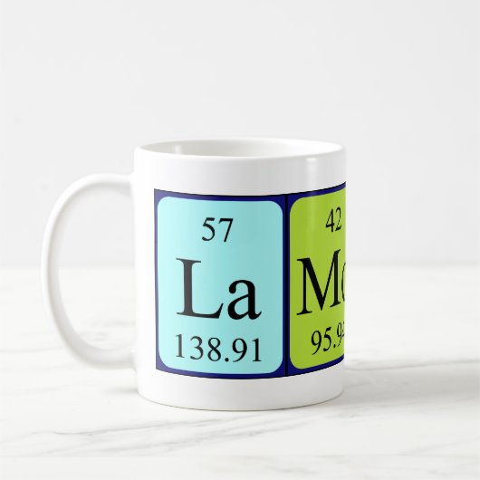 Mug Taille du nom de table périodique Lamont (Gauche)